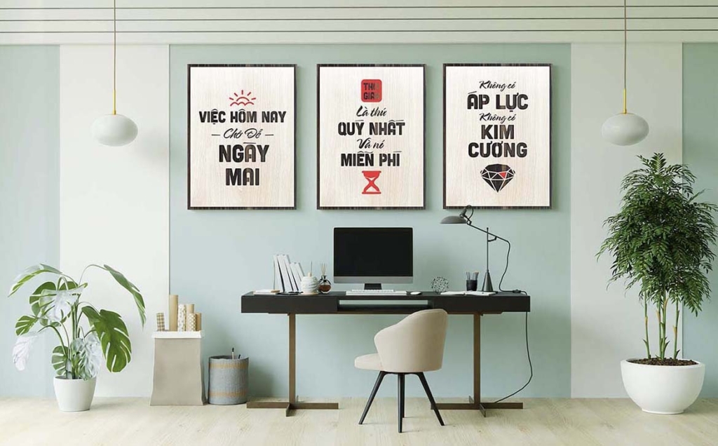 cách trang trí góc công sở đẹp