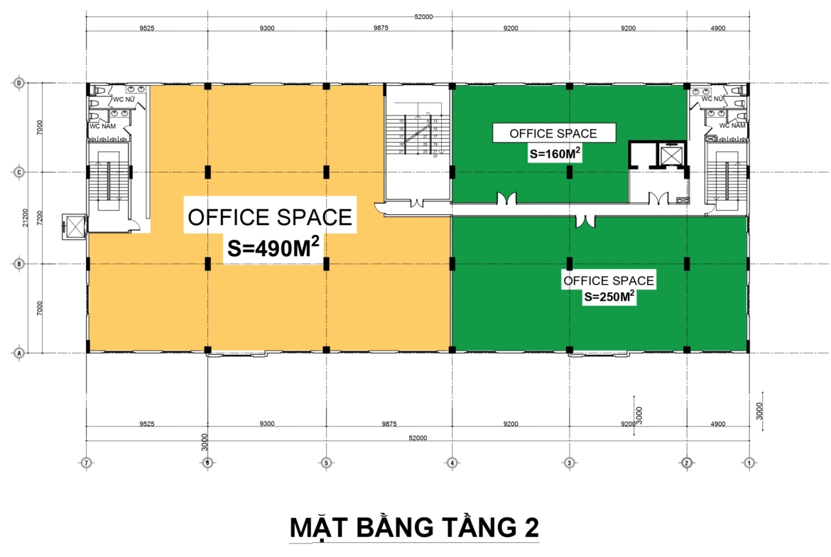 Mặt bằng layout tầng 2.1 tòa nhà Nicolas Building - Nguyễn Hữu Thọ