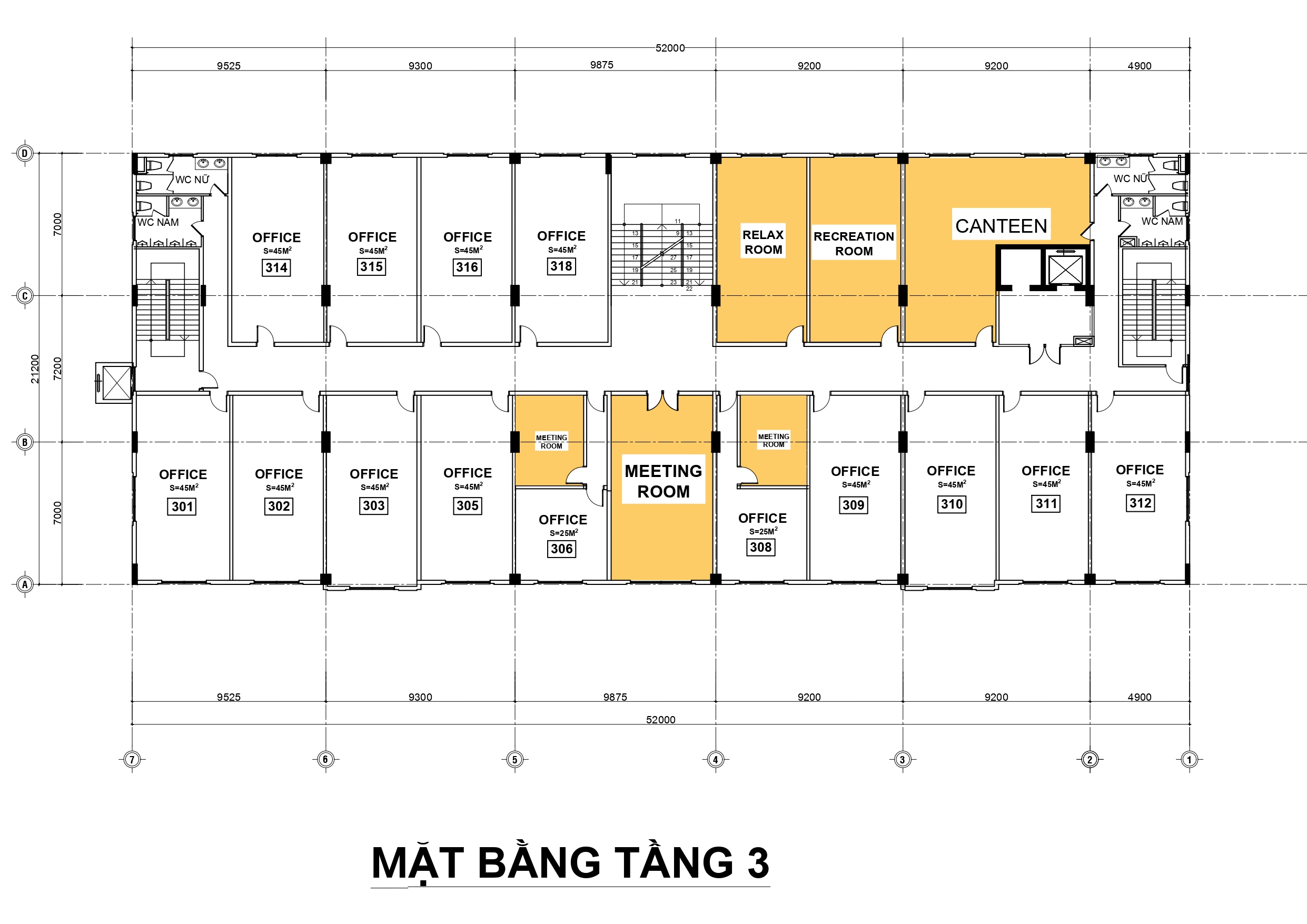 Mặt bằng layout tầng 3 tòa nhà Nicolas Building - Nguyễn Hữu Thọ