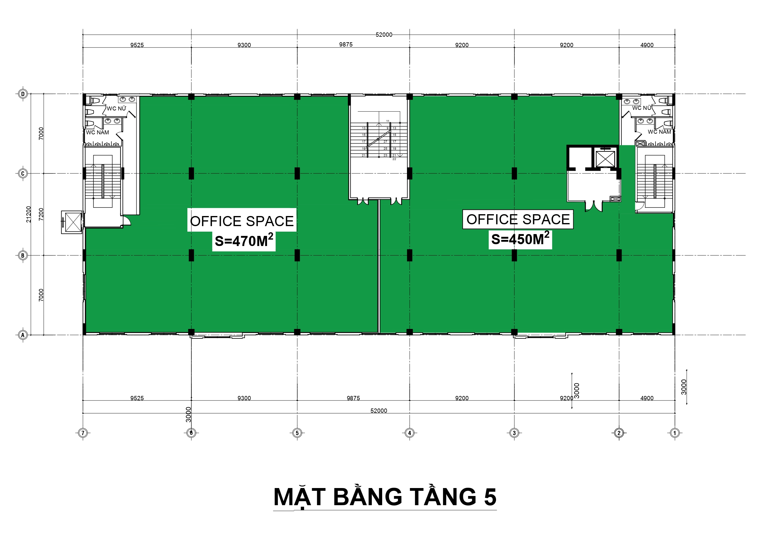 Mặt bằng layout tầng 5 tòa nhà Nicolas Building - Nguyễn Hữu Thọ