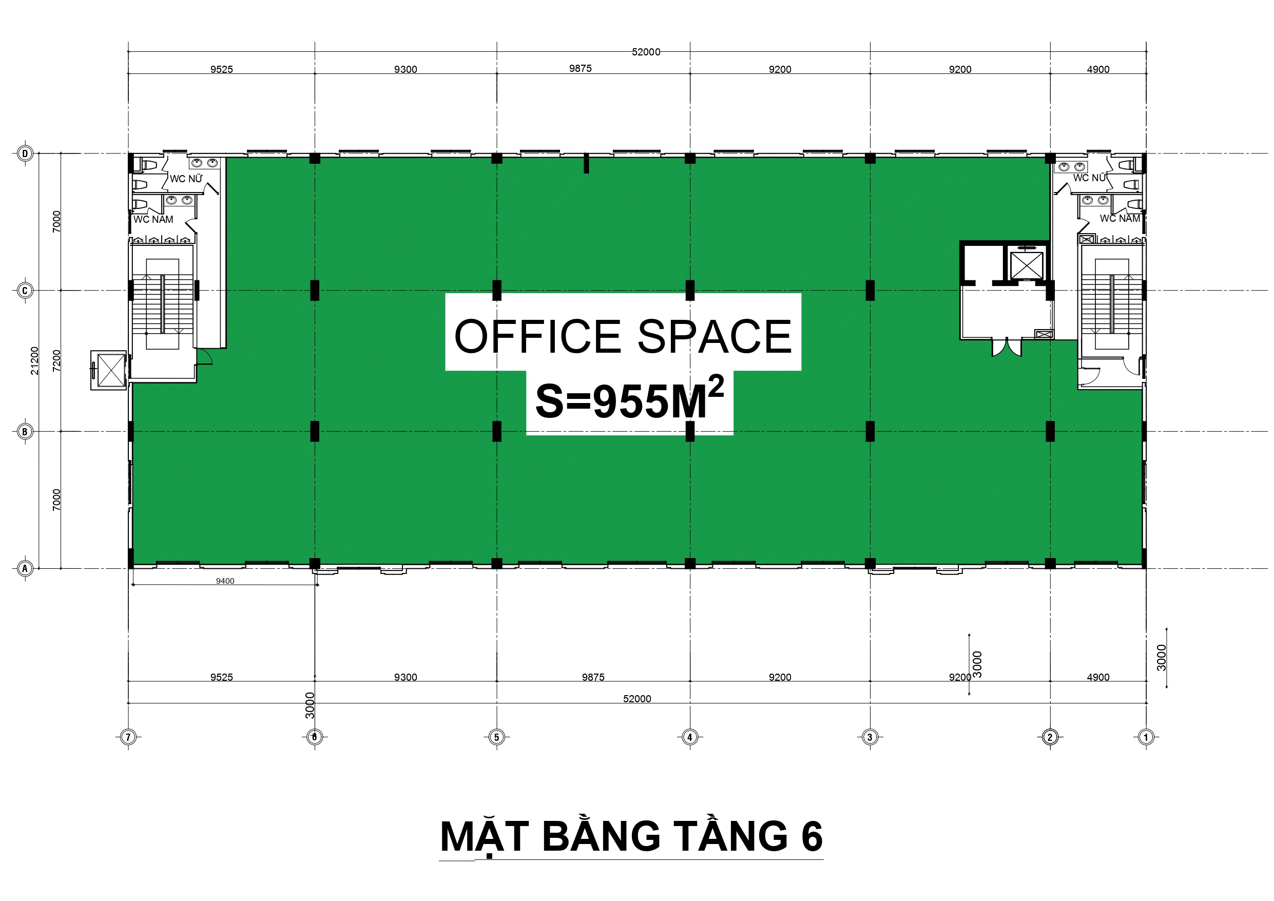 Mặt bằng layout tầng 6 tòa nhà Nicolas Building - Nguyễn Hữu Thọ