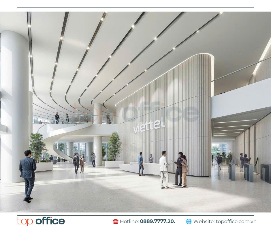 Sảnh đón sang trọng toà nhà Viettel TechHub Đà Nẵng